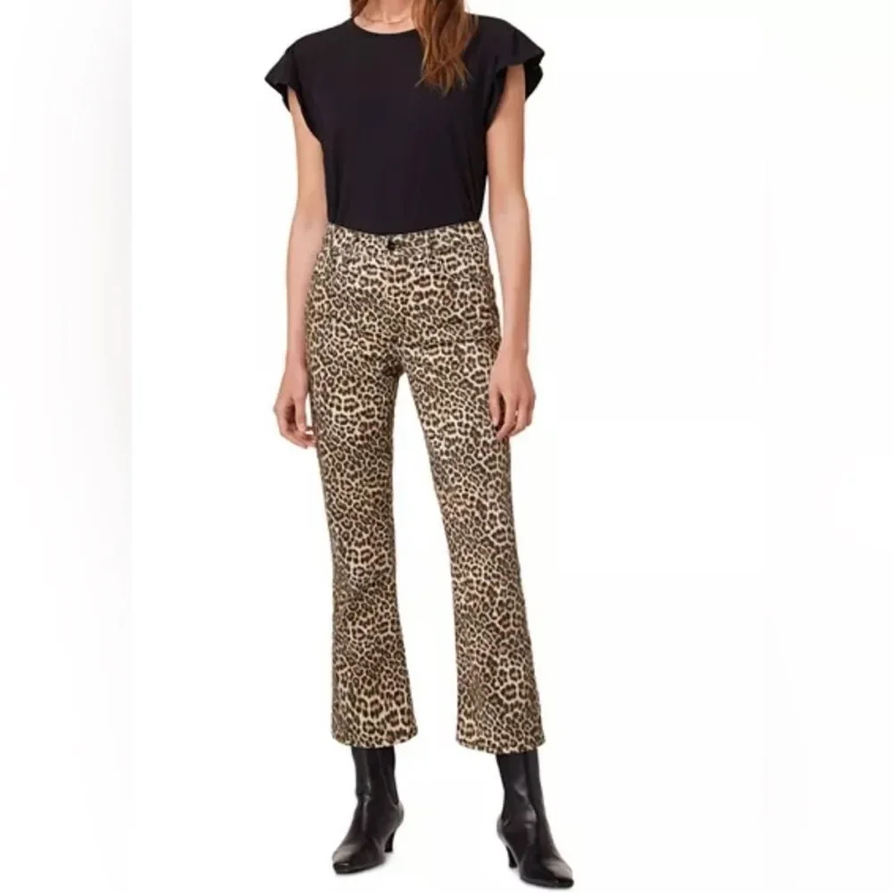 Joe’s Jeans leopard print Callie high rise cropped boot jean size 24